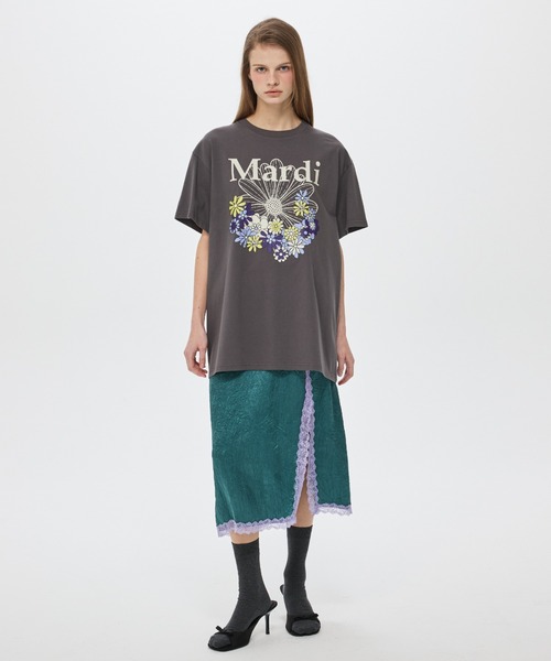 Mardi Mercredi（マルディメクルディ）の「UNISEX TSHIRT FLOWERMARDI JARDIN VVD / ユニセックス Tシャツ フラワーマルディ ジャルダン VVD（Tシャツ/カットソー・レディース・ホワイト×ブルー/ホワイト×グリーン・FREE）」の17枚目の写真