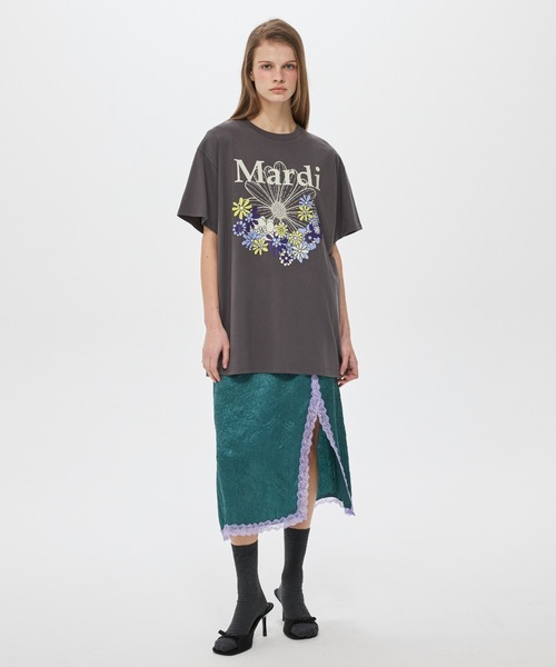 Mardi Mercredi（マルディメクルディ）の「UNISEX TSHIRT FLOWERMARDI JARDIN VVD / ユニセックス Tシャツ フラワーマルディ ジャルダン VVD（Tシャツ/カットソー・レディース・ホワイト×ブルー/ホワイト×グリーン・FREE）」の18枚目の写真