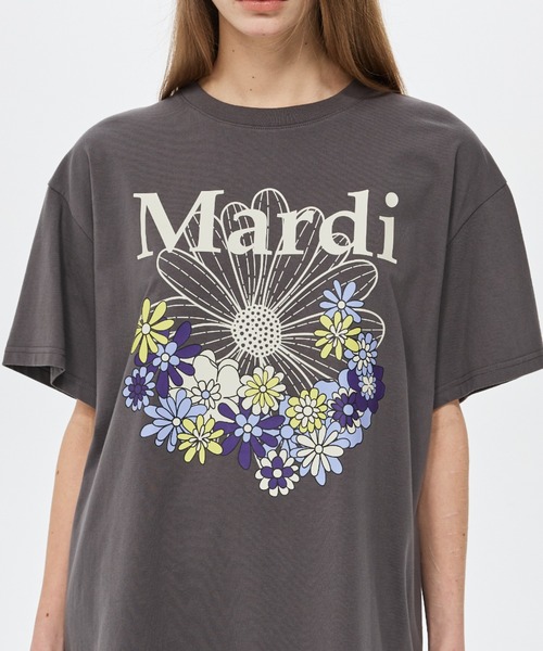 Mardi Mercredi（マルディメクルディ）の「UNISEX TSHIRT FLOWERMARDI JARDIN VVD / ユニセックス Tシャツ フラワーマルディ ジャルダン VVD（Tシャツ/カットソー・レディース・ホワイト×ブルー/ホワイト×グリーン・FREE）」の16枚目の写真