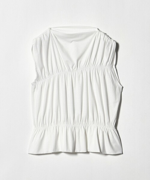 BEAUTY&YOUTH UNITED ARROWS(ビューティーアンドユースユナイテッドアローズ)の「【WEB限定 Wardrobe DAILY MINIMAL】シャーリング ノースリーブトップス(Tシャツ/カットソー・レディース・イエロー/ダークグレー/ホワイト・FREE)」の16枚目の写真