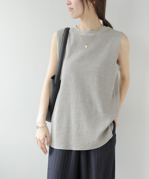 JOURNAL STANDARD relume(ジャーナルスタンダード レリューム)の「《WEB限定追加2》TCワッフルノースリーブ(Tシャツ/カットソー・レディース・ライトグレー/ホワイト/ブラック/ブラウン・FREE)」の16枚目の写真