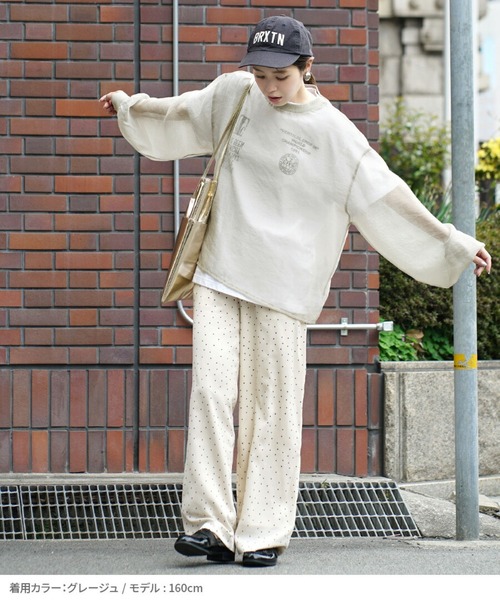 zootie（ズーティー）の「シアー×リブ ロングスリーブプルオーバー（Tシャツ/カットソー・レディース・キャメル/ミント/グレイッシュベージュ/ブラック・フリー）」の17枚目の写真