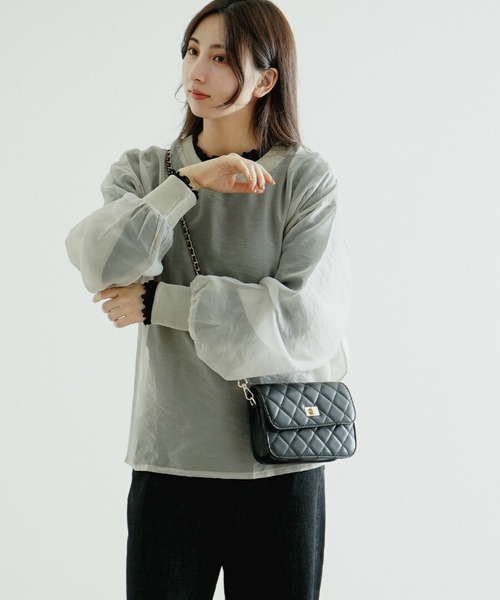 zootie（ズーティー）の「シアー×リブ ロングスリーブプルオーバー（Tシャツ/カットソー・レディース・キャメル/ミント/グレイッシュベージュ/ブラック・フリー）」の21枚目の写真