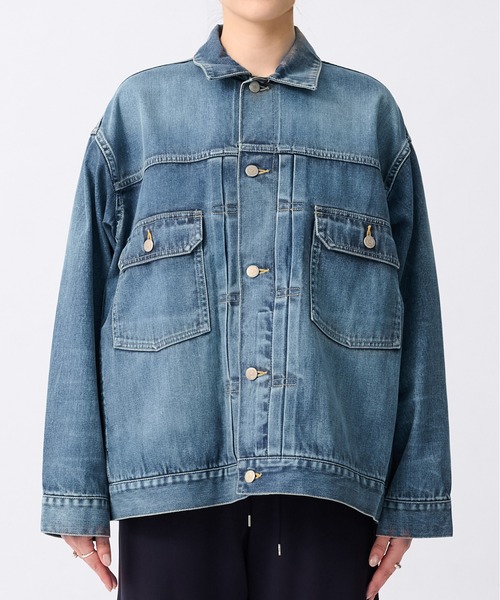 beautiful people（ビューティフルピープル）の「【beautiful people/ビューティフルピープル】selvedgedenim square　big blouson vintage/セルビッジデニムブルゾン/Gジャン（デニムジャケット・レディース・ダークインディゴブルー・38/36）」の3枚目の写真