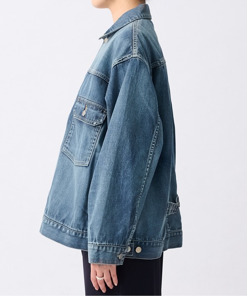 beautiful people（ビューティフルピープル）の「【beautiful people/ビューティフルピープル】selvedgedenim square　big blouson vintage/セルビッジデニムブルゾン/Gジャン（デニムジャケット・レディース・ダークインディゴブルー・38/36）」の4枚目の写真