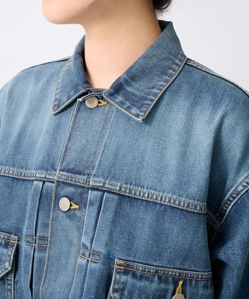 beautiful people（ビューティフルピープル）の「【beautiful people/ビューティフルピープル】selvedgedenim square　big blouson vintage/セルビッジデニムブルゾン/Gジャン（デニムジャケット・レディース・ダークインディゴブルー・38/36）」の6枚目の写真
