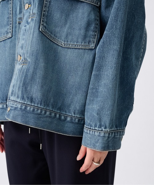 beautiful people（ビューティフルピープル）の「【beautiful people/ビューティフルピープル】selvedgedenim square　big blouson vintage/セルビッジデニムブルゾン/Gジャン（デニムジャケット・レディース・ダークインディゴブルー・38/36）」の7枚目の写真