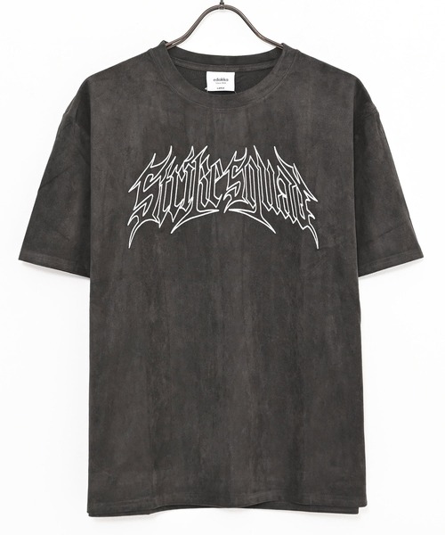 SILVER BULLET(シルバーバレット)の「『SILVER BULLET SELECT AP/シルバーバレットセレクト』フェイクスウェードメタルロゴ刺繍半袖Tシャツ(Tシャツ/カットソー・メンズ・チャコール/ピンク・M/L)」の4枚目の写真