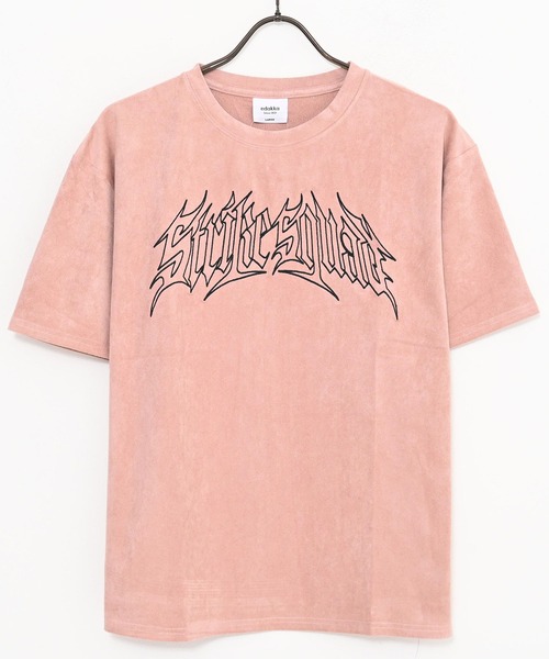 SILVER BULLET(シルバーバレット)の「『SILVER BULLET SELECT AP/シルバーバレットセレクト』フェイクスウェードメタルロゴ刺繍半袖Tシャツ(Tシャツ/カットソー・メンズ・チャコール/ピンク・M/L)」の6枚目の写真