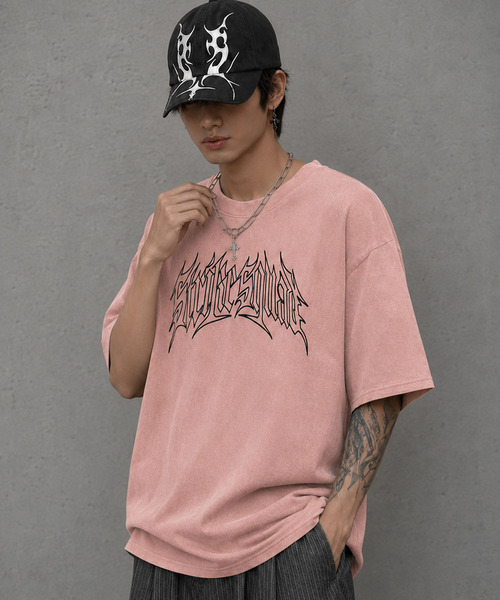 SILVER BULLET(シルバーバレット)の「『SILVER BULLET SELECT AP/シルバーバレットセレクト』フェイクスウェードメタルロゴ刺繍半袖Tシャツ(Tシャツ/カットソー・メンズ・チャコール/ピンク・M/L)」の19枚目の写真