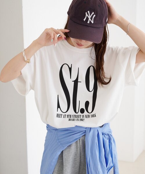 DISCOAT(ディスコート)の「【Enlude】アソートナンバーロゴTシャツ《ユニセックス》(Tシャツ/カットソー・レディース・ネイビー/ライトベージュ/ピンク/チャコールグレー/ブラウン/オフホワイト・FREE)」の2枚目の写真
