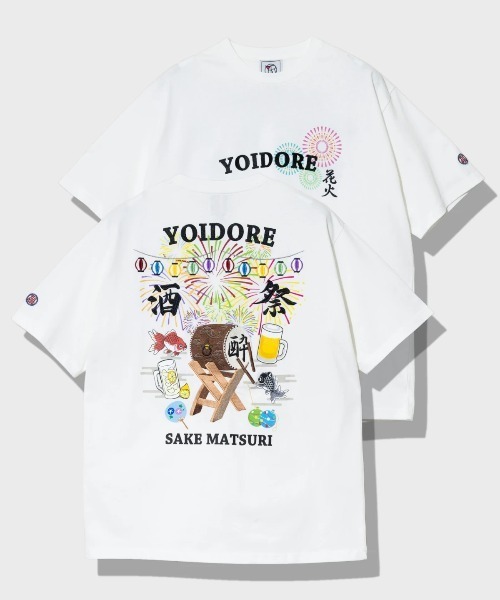 go slow caravan(ゴースローキャラバン)の「YOIDORE/酔いどれ 酒祭り太鼓 TEE(Tシャツ/カットソー・メンズ・ブラック/ホワイト・LARGE/MEDIUM/X-LARGE)」の1枚目の写真