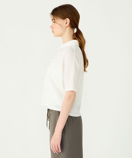 BALLSEY（ボールジィ）の「ワッフルジャージーコンビ ドルマンスリーブプルオーバー（Tシャツ/カットソー・レディース・ホワイト/ボルドー/ブラック・S）」の6枚目の写真