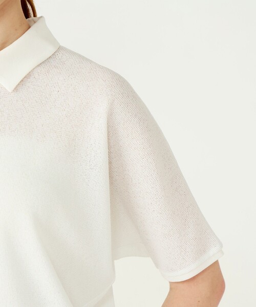 BALLSEY（ボールジィ）の「ワッフルジャージーコンビ ドルマンスリーブプルオーバー（Tシャツ/カットソー・レディース・ホワイト/ボルドー/ブラック・S）」の10枚目の写真