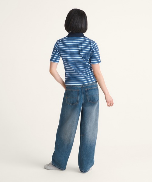 VANS(バンズ)の「ウィメンズ チェック5 バレルデニムパンツ / Check 5 Mid Rise Barrel Vintag VN000XFYAHU1(デニムパンツ・レディース・インディゴブルー・28inch/25inch/26inch/27inch)」の4枚目の写真