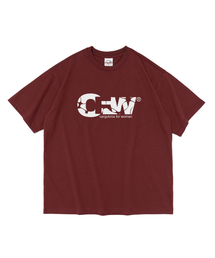 CFW クラックロゴ 半袖Tシャツ (ワイン)