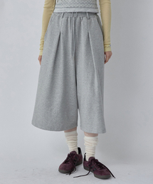 One-Tuck  Wide Bermuda Pants Melange Gray