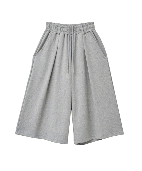 RENSE（レンセ）の「One-Tuck  Wide Bermuda Pants Melange Gray（スウェットパンツ・レディース・その他・OS）」の3枚目の写真