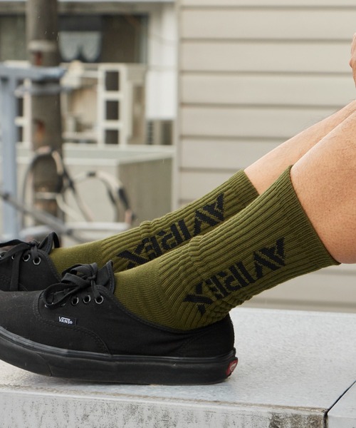 AVIREX(アヴィレックス)の「AVIREX/アビレックス AX Standard Logo Jacquard 3P Socks スタンダード ロゴ ジャガード 3足組 ソックス 靴下 クルー丈 3足セット ブランドロゴ サイドプリント 定番 ベーシック ストリート メンズ 2026年 夏 夏服(ソックス/靴下・メンズ・マルチ・25-27)」の12枚目の写真
