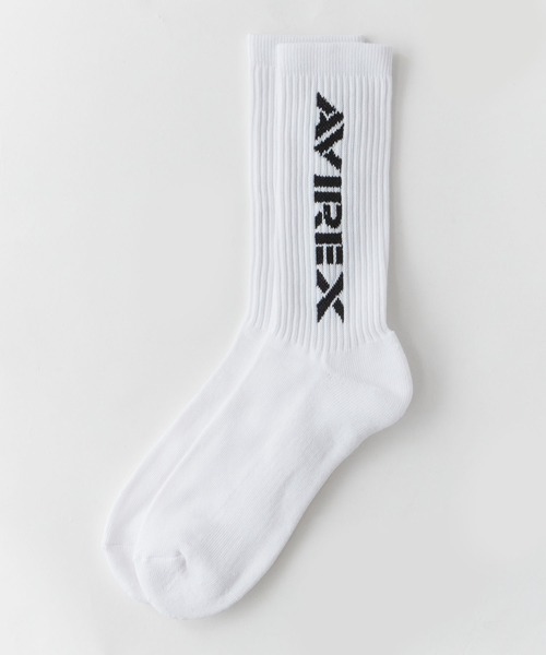 AVIREX(アヴィレックス)の「AVIREX/アビレックス AX Standard Logo Jacquard 3P Socks スタンダード ロゴ ジャガード 3足組 ソックス 靴下 クルー丈 3足セット ブランドロゴ サイドプリント 定番 ベーシック ストリート メンズ 2026年 夏 夏服(ソックス/靴下・メンズ・マルチ・25-27)」の5枚目の写真