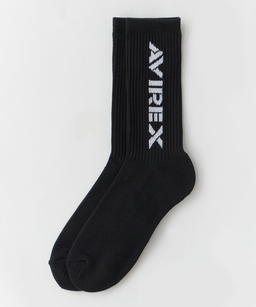 AVIREX(アヴィレックス)の「AVIREX/アビレックス AX Standard Logo Jacquard 3P Socks スタンダード ロゴ ジャガード 3足組 ソックス 靴下 クルー丈 3足セット ブランドロゴ サイドプリント 定番 ベーシック ストリート メンズ 2026年 夏 夏服(ソックス/靴下・メンズ・マルチ・25-27)」の6枚目の写真