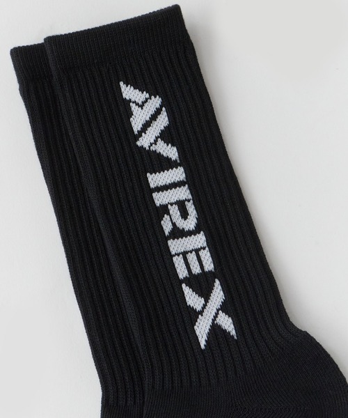 AVIREX(アヴィレックス)の「AVIREX/アビレックス AX Standard Logo Jacquard 3P Socks スタンダード ロゴ ジャガード 3足組 ソックス 靴下 クルー丈 3足セット ブランドロゴ サイドプリント 定番 ベーシック ストリート メンズ 2026年 夏 夏服(ソックス/靴下・メンズ・マルチ・25-27)」の14枚目の写真