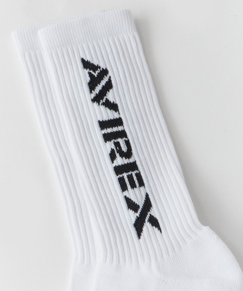 AVIREX(アヴィレックス)の「AVIREX/アビレックス AX Standard Logo Jacquard 3P Socks スタンダード ロゴ ジャガード 3足組 ソックス 靴下 クルー丈 3足セット ブランドロゴ サイドプリント 定番 ベーシック ストリート メンズ 2026年 夏 夏服(ソックス/靴下・メンズ・マルチ・25-27)」の15枚目の写真