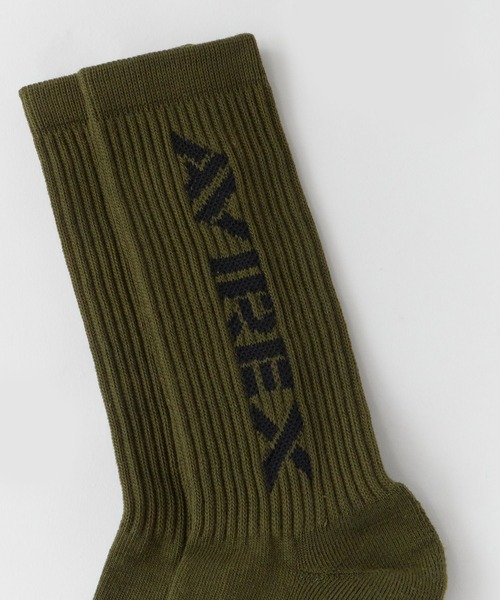AVIREX(アヴィレックス)の「AVIREX/アビレックス AX Standard Logo Jacquard 3P Socks スタンダード ロゴ ジャガード 3足組 ソックス 靴下 クルー丈 3足セット ブランドロゴ サイドプリント 定番 ベーシック ストリート メンズ 2026年 夏 夏服(ソックス/靴下・メンズ・マルチ・25-27)」の16枚目の写真