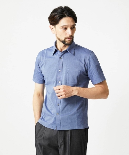 MICHEL KLEIN HOMME (ミッシェルクランオム)の「クールマックス前空きポロシャツ(シャツ/ブラウス・メンズ・ホワイト/ブルー/ネイビー・MEDIUM/LARGE/X-LARGE)」の3枚目の写真
