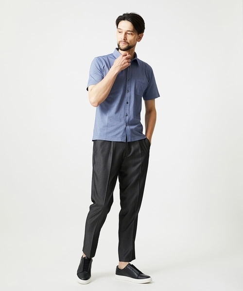 MICHEL KLEIN HOMME (ミッシェルクランオム)の「クールマックス前空きポロシャツ(シャツ/ブラウス・メンズ・ホワイト/ブルー/ネイビー・MEDIUM/LARGE/X-LARGE)」の4枚目の写真