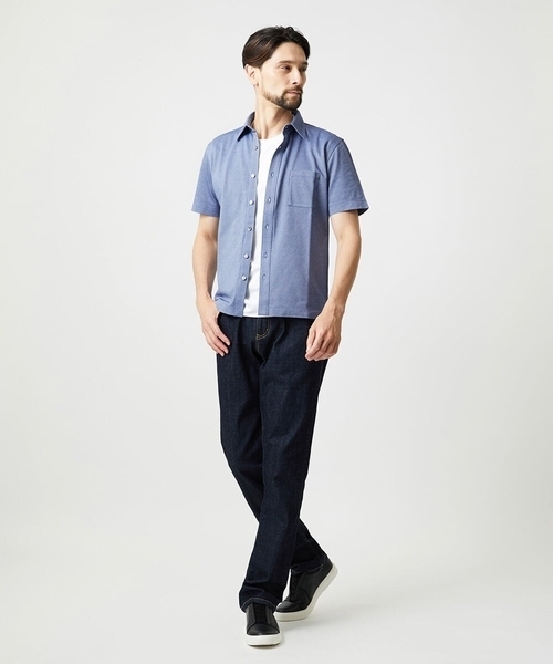 MICHEL KLEIN HOMME (ミッシェルクランオム)の「クールマックス前空きポロシャツ(シャツ/ブラウス・メンズ・ホワイト/ブルー/ネイビー・MEDIUM/LARGE/X-LARGE)」の5枚目の写真
