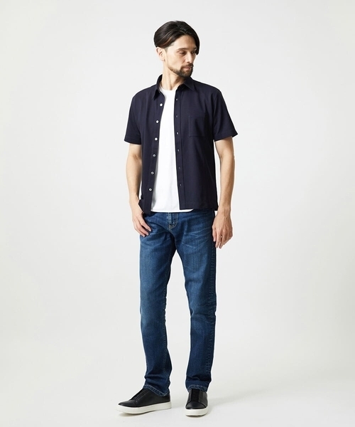 MICHEL KLEIN HOMME (ミッシェルクランオム)の「クールマックス前空きポロシャツ(シャツ/ブラウス・メンズ・ホワイト/ブルー/ネイビー・MEDIUM/LARGE/X-LARGE)」の7枚目の写真