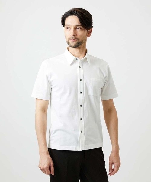 MICHEL KLEIN HOMME (ミッシェルクランオム)の「クールマックス前空きポロシャツ(シャツ/ブラウス・メンズ・ホワイト/ブルー/ネイビー・MEDIUM/LARGE/X-LARGE)」の8枚目の写真