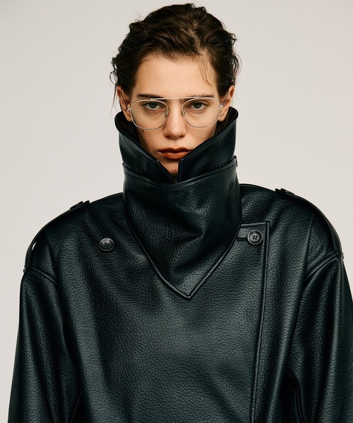 PRANK PROJECT(プランクプロジェクト)の「【2026Autumn Pre-Order】ボックスミドルレザートレンチコート / Boxy Middle Leather Trench Coat(トレンチコート・レディース・ブラック/ボルドー・FREE)」の17枚目の写真