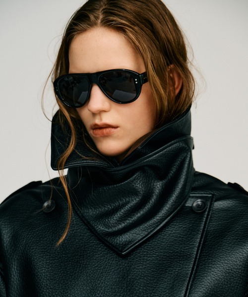PRANK PROJECT(プランクプロジェクト)の「【2026Autumn Pre-Order】ボックスミドルレザートレンチコート / Boxy Middle Leather Trench Coat(トレンチコート・レディース・ブラック/ボルドー・FREE)」の18枚目の写真