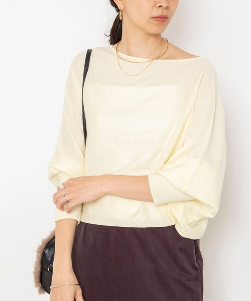NOLLEY’S Sophi(ノーリーズソフィ)の「【BECシリーズ】【一部WEB限定カラーアイテム】ドレープドルマンプルオーバー(ニット/セーター・レディース・チャコールグレー/クリーム/ベージュ/ベビーピンク/カーキ・38)」の1枚目の写真