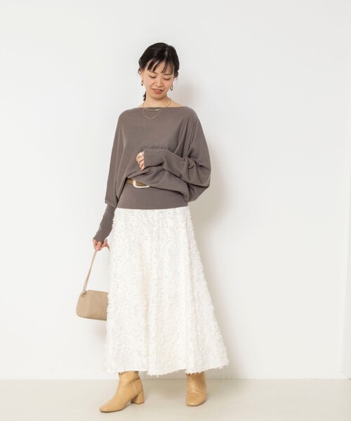 NOLLEY’S Sophi(ノーリーズソフィ)の「【BECシリーズ】【一部WEB限定カラーアイテム】ドレープドルマンプルオーバー(ニット/セーター・レディース・チャコールグレー/クリーム/ベージュ/ベビーピンク/カーキ・38)」の14枚目の写真