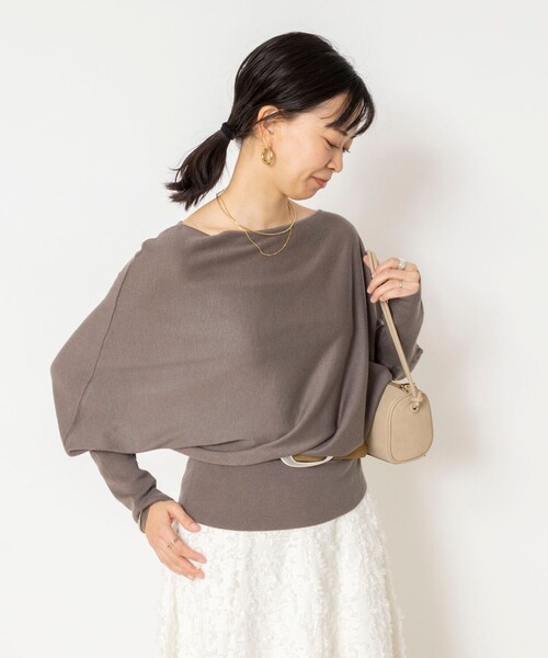 NOLLEY’S Sophi(ノーリーズソフィ)の「【BECシリーズ】【一部WEB限定カラーアイテム】ドレープドルマンプルオーバー(ニット/セーター・レディース・チャコールグレー/クリーム/ベージュ/ベビーピンク/カーキ・38)」の22枚目の写真