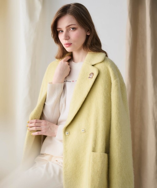 STUDIO PICONE(スタジオピッコーネ)の「発熱保温起毛ピーコート(その他アウター・レディース・ライトブルー/ベージュ/イエロー/キャメル・LL/L/M)」の19枚目の写真