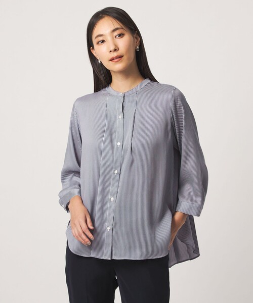 A DAY IN THE LIFE UNITED ARROWS(アデイインザライフユナイテッドアローズ)の「バックプリーツ シャツチュニック 7分袖<A DAY IN THE LIFE>(シャツ/ブラウス・レディース・ピンク/ダークグレー/モカ/コバルトブルー・FREE)」の3枚目の写真