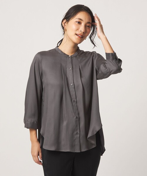 A DAY IN THE LIFE UNITED ARROWS(アデイインザライフユナイテッドアローズ)の「バックプリーツ シャツチュニック 7分袖<A DAY IN THE LIFE>(シャツ/ブラウス・レディース・ピンク/ダークグレー/モカ/コバルトブルー・FREE)」の7枚目の写真