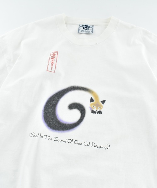 Lee（リー）の「【USED】90’s Lee “What Is The Sound Of One Cat Napping?” アニマル Tシャツ（Tシャツ/カットソー・メンズ・ホワイト・X-LARGE）」の2枚目の写真