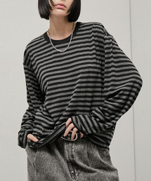 【Alfred Alex】Slub Border Loose Tee / スラブボーダー ルーズロンT