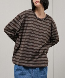 【Alfred Alex】Slub Border Loose Tee / スラブボーダー ルーズロンT