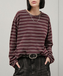 【Alfred Alex】Slub Border Loose Tee / スラブボーダー ルーズロンT