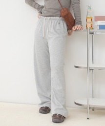 ウエスト配色イージーパンツ/イージーパンツ ワイドパンツ ロングパンツ リラックスパンツ ウエストゴム 配色 ウエスト配色 ストレートパンツ 韓国ファッション カジュアル ストリート ノームコア デイリー 春服 夏服 秋服 ブラック ネイビー グレー ブラウン