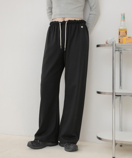 HEILIS(ヘイリス)の「ウエスト配色イージーパンツ/イージーパンツ ワイドパンツ ロングパンツ リラックスパンツ ウエストゴム 配色 ウエスト配色 ストレートパンツ 韓国ファッション カジュアル ストリート ノームコア デイリー 春服 夏服 秋服 ブラック ネイビー グレー ブラウン(スウェットパンツ・レディース・ネイビー/ブラウン/グレー/ブラック・FREE)」の16枚目の写真