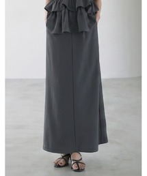 [接触冷感/UVカット97%以上/UPF50+/防シワ/低身長・高身長サイズ有］カットジョーゼットナロースカート