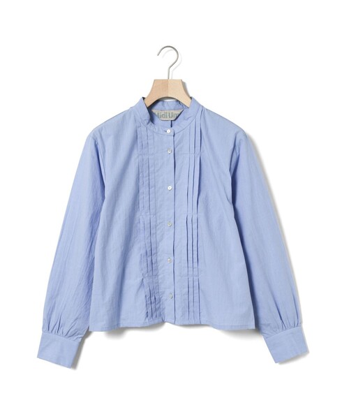 MidiUmi(ミディウミ)の「MidiUmi タックショートシャツ(シャツ/ブラウス・レディース・ネイビー/オフホワイト/ライトブルー・FREE)」の2枚目の写真