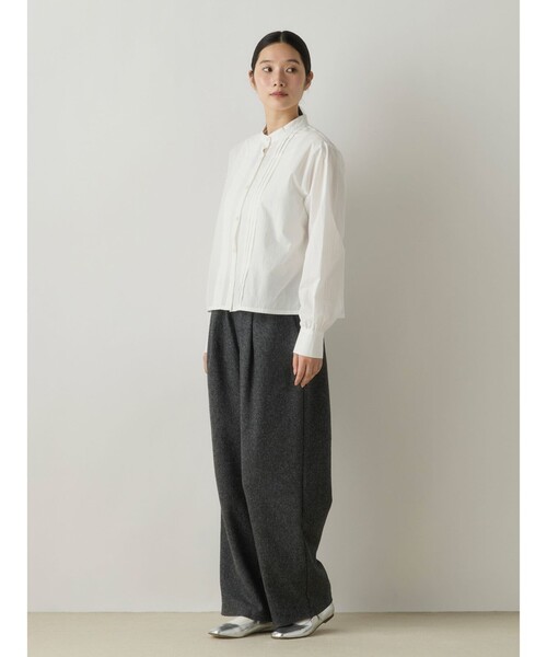 MidiUmi(ミディウミ)の「MidiUmi タックショートシャツ(シャツ/ブラウス・レディース・ネイビー/オフホワイト/ライトブルー・FREE)」の12枚目の写真